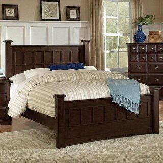 California King Size Bed Transitional Style in Cappuccino Finish: Home & Kitchen