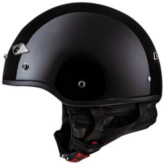 LS2 Helmets HH568 Half Helmet (Solid Gloss Black, Small): Automotive