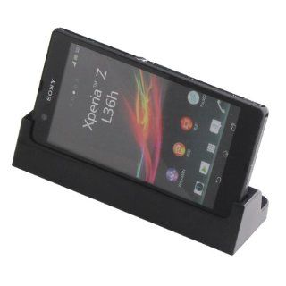 Desktop Sync Charger Dock DK26 Cradle Power Station Stand For Sony Xperia Z L36H   Black: Cell Phones & Accessories