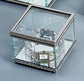 Square Glass Keepsake Box   Trinket Box