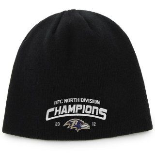 NFL '47 Brand Baltimore Ravens 2012 AFC North Division Champions Cuffless Knit Beanie   Black () : Sports Fan Baseball Caps : Sports & Outdoors