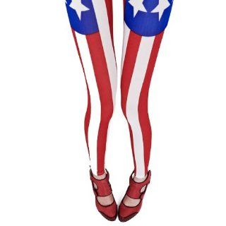 Vktech New United States Flag Leggings Fashion Stylish Slim Elastic Nine Pants Women: Beauty