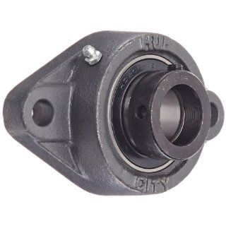 Hub City FB230DRWX1 1/8 Flange Block Mounted Bearing, 2 Bolt, Normal Duty, Relube, Eccentric Locking Collar, Wide Inner Race, Ductile Housing, 1 1/8" Bore, 1.998" Length Through Bore, 4.594" Mounting Hole Spacing: Industrial & Scientific