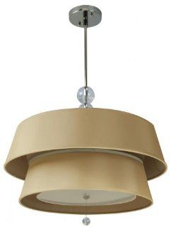 Craftmade 84202 CH Drum Shade Pendant with Gold Leaf and Frosted Acrylic Diffuser Shades, Chrome Finish   Ceiling Pendant Fixtures  