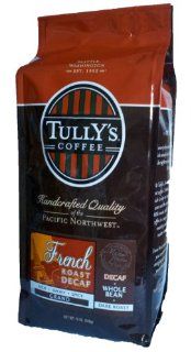 Tully's Coffee Decaffeinated French Roast, Whole Bean, 12 Ounce Bags (Pack of 2) : Grocery & Gourmet Food