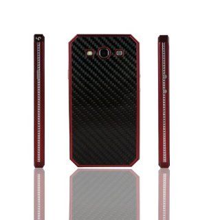Hot Sell Metal Aluminum Frame with Carbon Fiber Back Case Cover for Samsung Galaxy S3 I9300 (Red): Cell Phones & Accessories