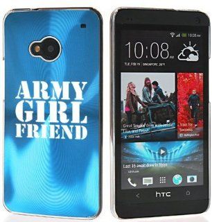 Light Blue HTC One M7 Sprint AT&T T Mobile Aluminum Plated Hard Back Case Cover 7M15 Army Girlfriend: Cell Phones & Accessories