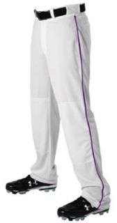 Alleson 605WLBY Youth Baseball Pants With Piping WH/PU   WHITE/PURPLE YL : Baseball And Softball Pants : Sports & Outdoors