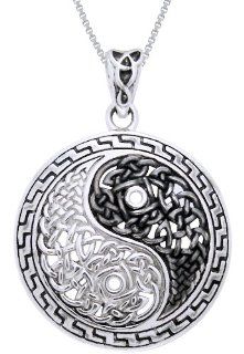 CGC Sterling Silver Yin Yang Celtic Knot Pendant Necklace Courtney Davis Art: Jewelry