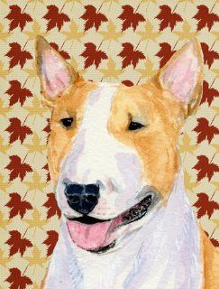 Bull Terrier Fall Leaves Portrait Flag Garden Size  Other Products  Patio, Lawn & Garden