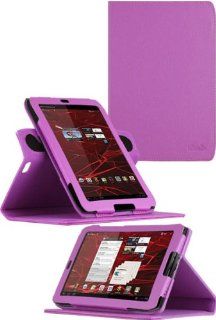 HHI Motorola MZ609 Droid XyBoard 8.2 360 Dual View Multi Angle Folio Case Cover   Purple (Package include a HandHelditems Sketch Stylus Pen): Computers & Accessories