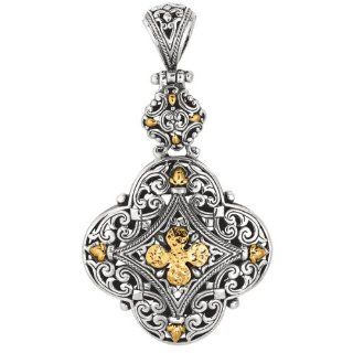 Designer Phillip Gavriel 18k Gold & Sterling Silver Collection Balinese Design Pendant: Jewelry