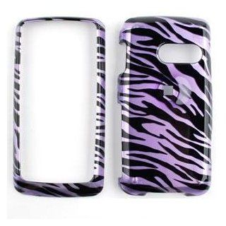 PURPLE/BLACK ZEBRA PRINT CELL PHONE CASE FOR LG RUMOR TOUCH LN510: Cell Phones & Accessories