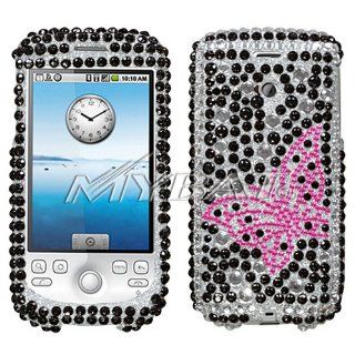 HTC myTouch 3G Vintage Butterfly Diamante Protector Cover Full Rhinestones/Diamond/Bling/Diva   Hard Case/Cover/Faceplate/Snap On/Housing: Cell Phones & Accessories