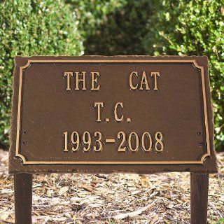 Slate Look Pet Memorial Marker 3 Lines   Black with Gold Letters   Improvements : Pet Memorial Products : Pet Supplies