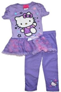Hello Kitty Toddler Girls 2T 4T Star Tutu & Legging Clothing Set (3T): Pants Clothing Sets: Clothing