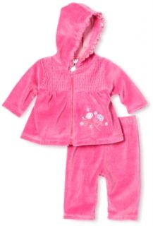 Baby Essentials Baby girls Newborn Velour Jog Set, Fuschia, 6 9 Months: Infant And Toddler Pants Clothing Sets: Clothing