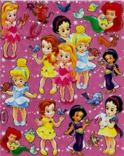 Baby Princess Belle Aurora Cinderella Snow White Jasmine Ariel Disney Sticker Sheet D019: Everything Else