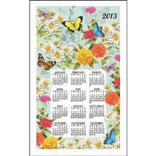Butterfly Garden Linen Kitchen Towel Calendar 2013 : Wall Calendars : Office Products
