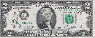 Vinny Testaverde & AD Sam Jankovich Signed 1976 $2 Dollar Bill Miami Hurricanes at 's Sports Collectibles Store