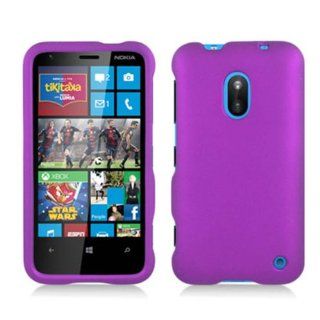 Nokia Lumia 620 (AIO Wireless) 2 Piece Snap On Rubberized Hard Plastic Case Cover, Purple + LCD Clear Screen Saver Protector: Cell Phones & Accessories