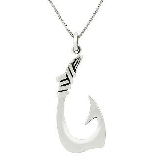 Sterling Silver Fish Hook Necklace: Jewelry