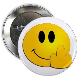 SMILEY FACE FINGER Funny Face 2.25 inch Pinback Button Badge: Everything Else