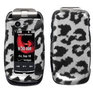 Hard Plastic Snap on Cover Fits Motorola V860, W845 Barrage, Quantico 2D Silver Black Leopard Skin Verizon (FINAL ONE): Cell Phones & Accessories