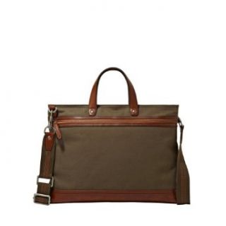 Fossil Bags, Men's Emerson Top Zip Work Bag Color: Olive: Clothing