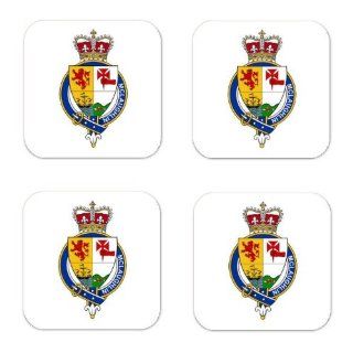 Mclaughlin Or Maclachlin Scotland Family Crest Square Coasters Coat of Arms Coasters   Set of 4  