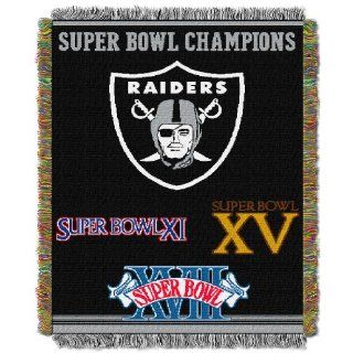 BSS   Oakland Raiders NFL Super Bowl Commemorative Woven Tapestry Throw (48x60") 