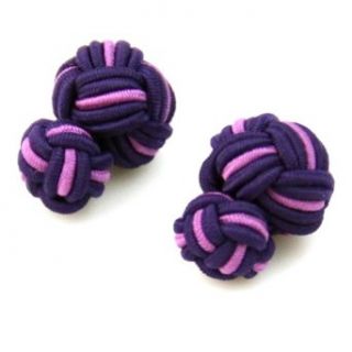 Enwis Men's Cuff Link Cufflinks Indigo and Orchid Big and Small Balls Silk Knot: Clothing
