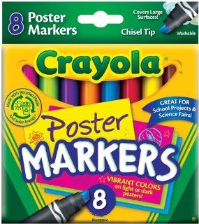 6 Pack Washable Poster Marker 8 Color Set (Product Catalog: Writing & Drawing Mediums) : Artists Markers : Office Products