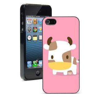 Apple iPhone 4 4S 4G Black 4B621 Hard Back Case Cover Color Cute Cartoon Baby Cow Ox on Pink: Cell Phones & Accessories