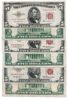 1953 $5 Red Seal United States Note! Old US Paper Money: Everything Else