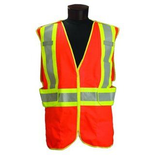 Jackson Safety ANSI Class 2 Mesh Standard Style Polyester Two Tone Safety Vest with Silver Over Orange 5 Point Breakaway