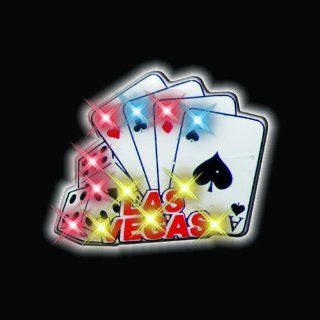 Las Vegas Cards and Dice Flashing Blinking Light Up Body Lights Pins (5 Pack): Toys & Games