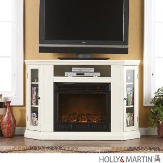 Ponoma Ivory Convertible Media Electric Fireplace (Ivory) (32.25"H x 48"W x 15.75"D)   Fireplace Screens
