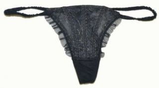 Elle Macpherson Intimates Boudoir Thong Bikini Underwear (M, Jet/gold) at  Womens Clothing store: