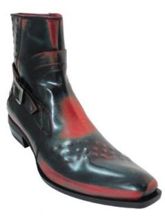 Joe Ghost Men's Italian Leather Boots 654 Multy Red/Blue/Green: Shoes