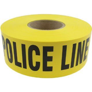 Presco B3103Y11 658 1000' Length x 3" Width x 3 mil Thick, Polyethylene, Yellow with Black Ink Barricade Tape, Legend "Police Line Do Not Cross" (Pack of 8): Safety Tape: Industrial & Scientific