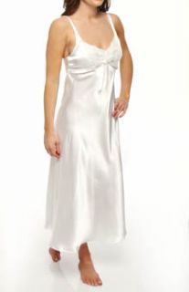 Jones New York 4J249G Solid Satin Lace Trim Long Gown