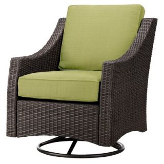 Threshold Lime Green Wicker Swivel Club Chair Patio Furniture, Belvedere
