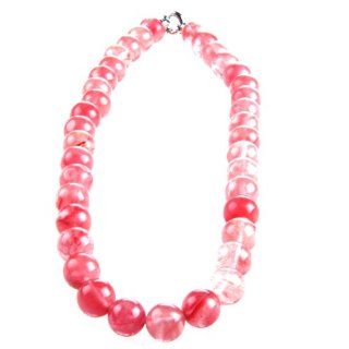 Qsks Red Nature Stone Beads Strand Necklace Jewelry for Girls and Women 18.70": Jewelry