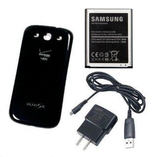 Samsung Galaxy S3 2100 mAh Battery + OEM Micro Home Charger + Black Battery Door Cover: Cell Phones & Accessories