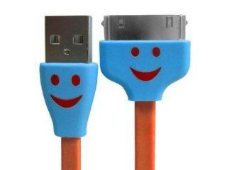 1M Flat LED Smile Face USB Data Sync Cable Cord for iPhone 4S iPad P1000 Orange: Cell Phones & Accessories
