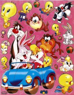 Taz Bugs Tweety Baby Sylvester Baby Babs Jessica Rabbit riding in VW Beetle Looney Tunes Warner Bro Sticker Sheet PM51: Everything Else