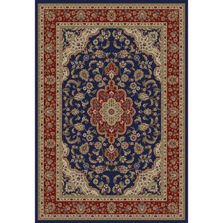 Medallion Traditional Navy Area Rug (5 3 X 7 3)
