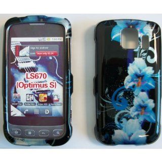 LG LS670 Optimus S Graphic Case   Blue Flower: Cell Phones & Accessories