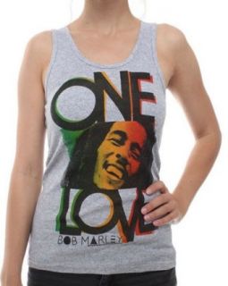Bob Marley   One Love Smile Ladies Tank Top T Shirt: Clothing